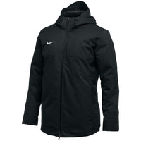 Black jacket with a hood on a white background