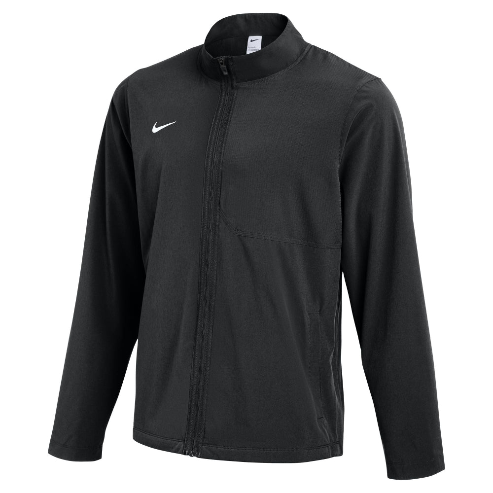 Black jacket with Nike logo on a white background