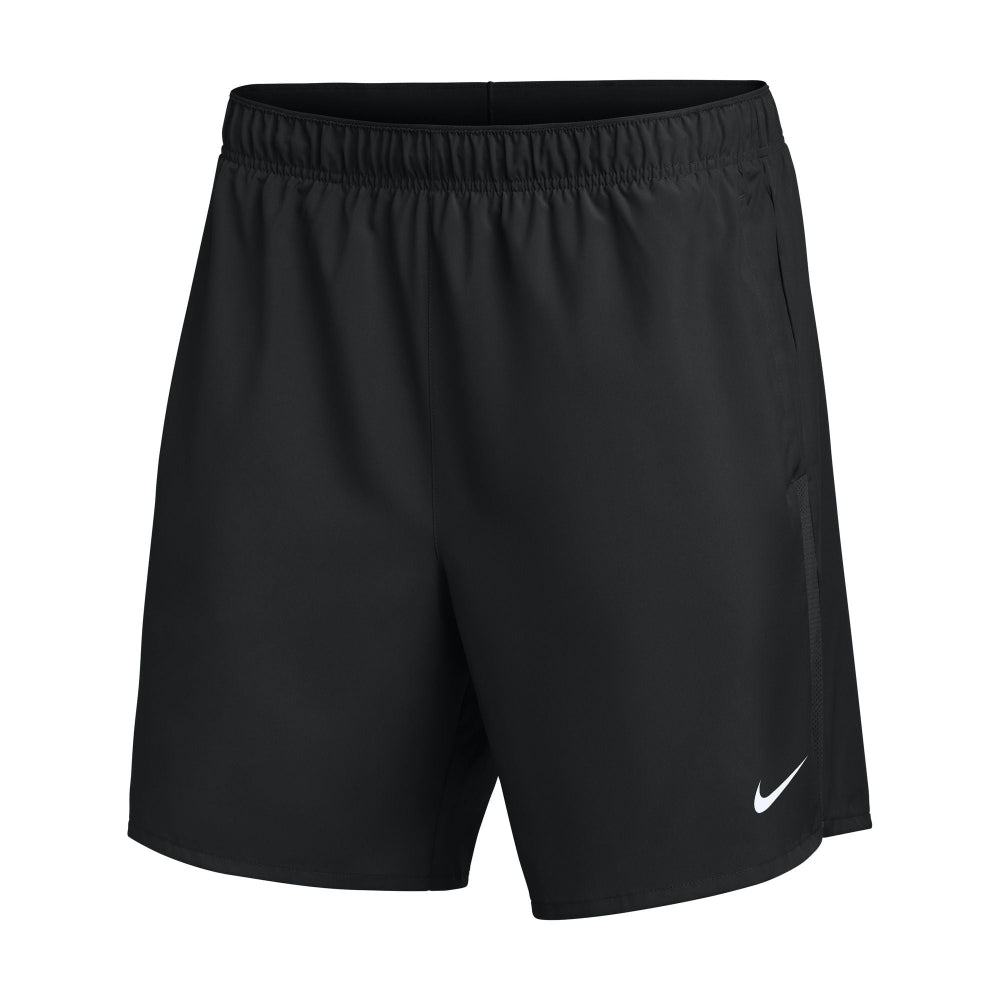 Black shorts with a Nike logo on a white background
