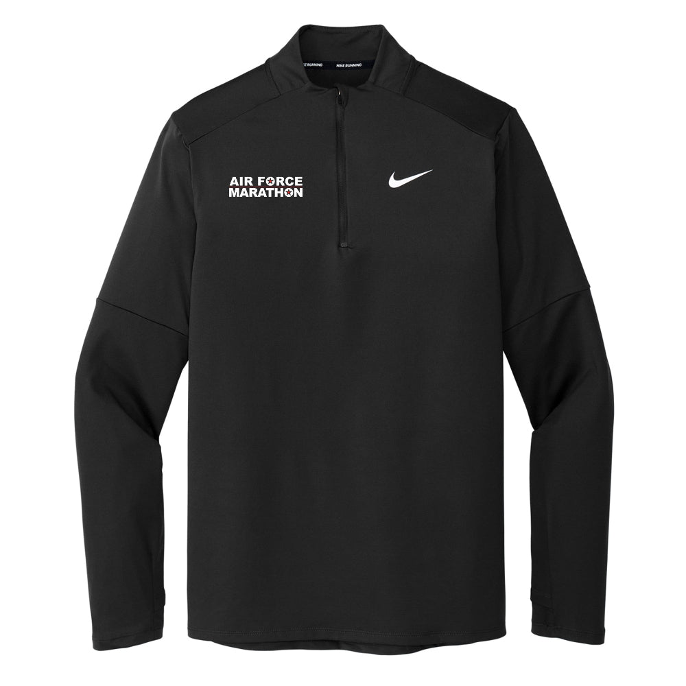 Black long-sleeve shirt with 'Air Force Marathon' text and Nike logo on a white background