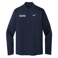 Navy long-sleeve shirt with 'Air Force Marathon' text and Nike logo on a white background