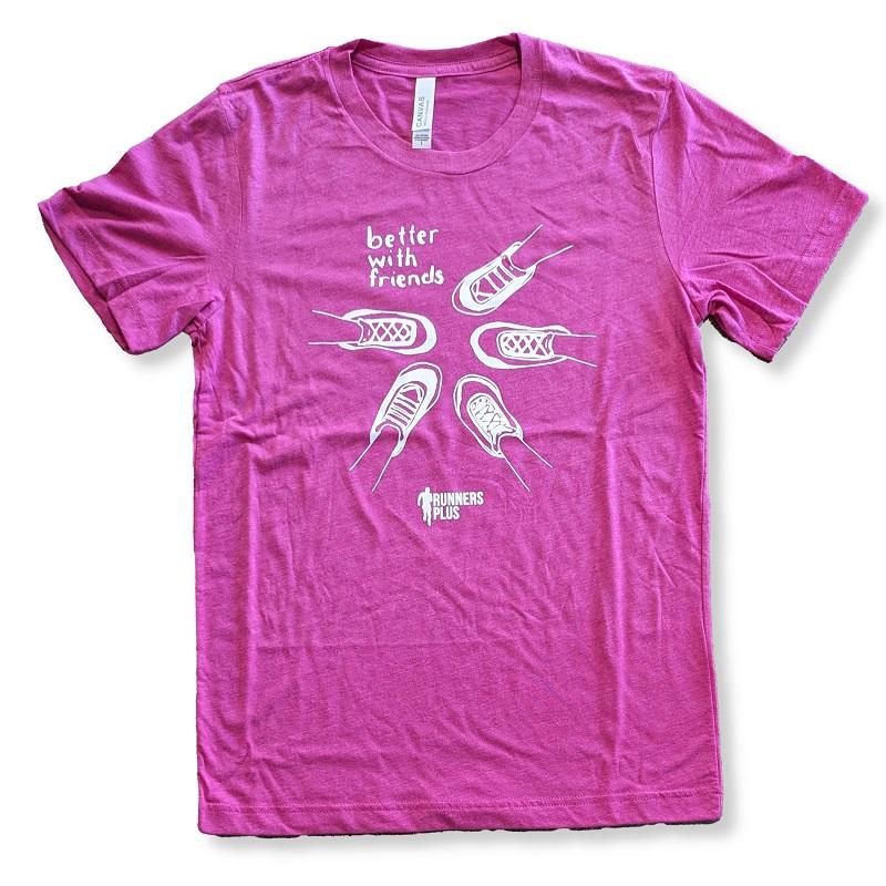Camiseta unisex de manga corta de mezcla triple "Better with Friends"