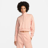Sudadera corta extragrande de forro polar Nike Sportswear Phoenix para mujer con media cremallera