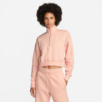 Sudadera corta extragrande de forro polar Nike Sportswear Phoenix para mujer con media cremallera