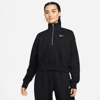Sudadera corta extragrande de forro polar Nike Sportswear Phoenix para mujer con media cremallera