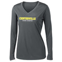 Malla de competición de XC Centerville para mujer, cuello en V y manga larga