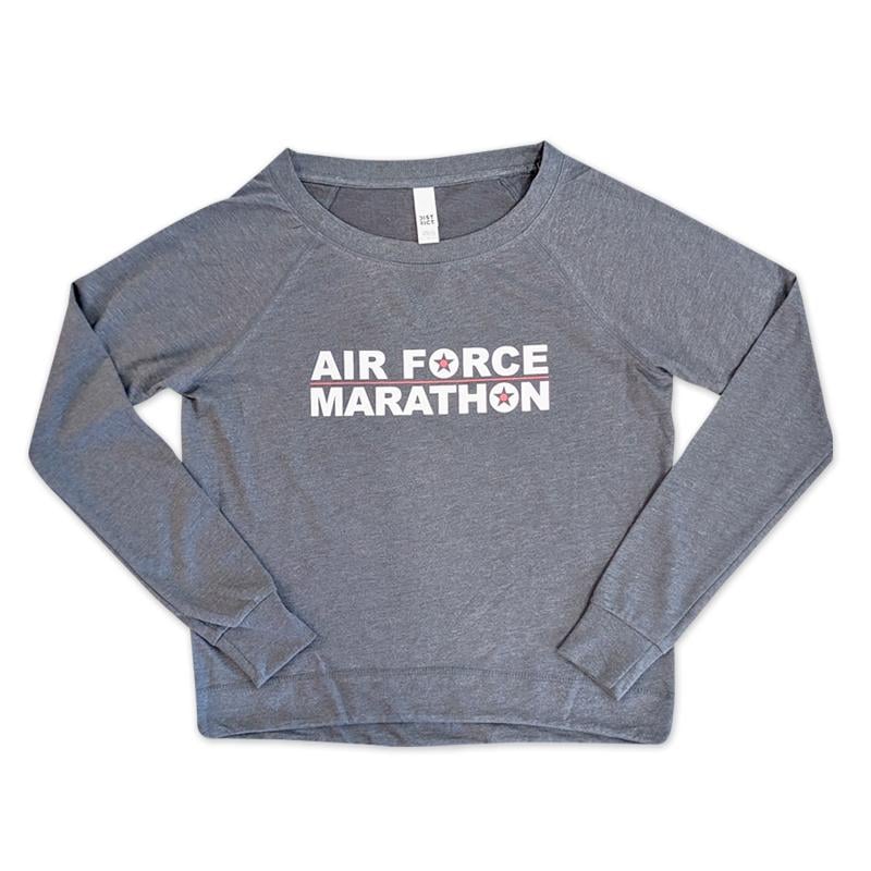 Camiseta de manga larga con cuello redondo y tejido French Terry ligero para mujer Air Force Marathon