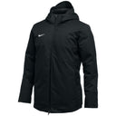 Black jacket with a hood on a white background