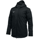 Black jacket with a hood on a white background