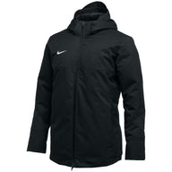 Black jacket with a hood on a white background