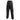 Black sweatpants with a white logo on a white background