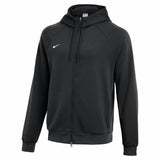 Black hoodie with a white logo on a white background