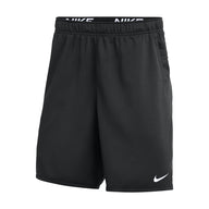 Black Nike shorts on a white background