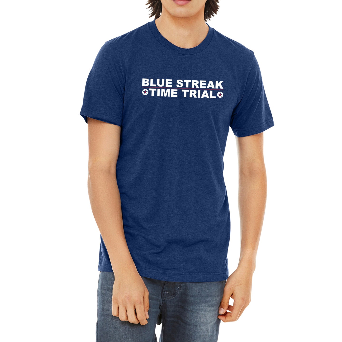 Unisex Triblend Short Sleeve Tee Blue Streak Time Trial