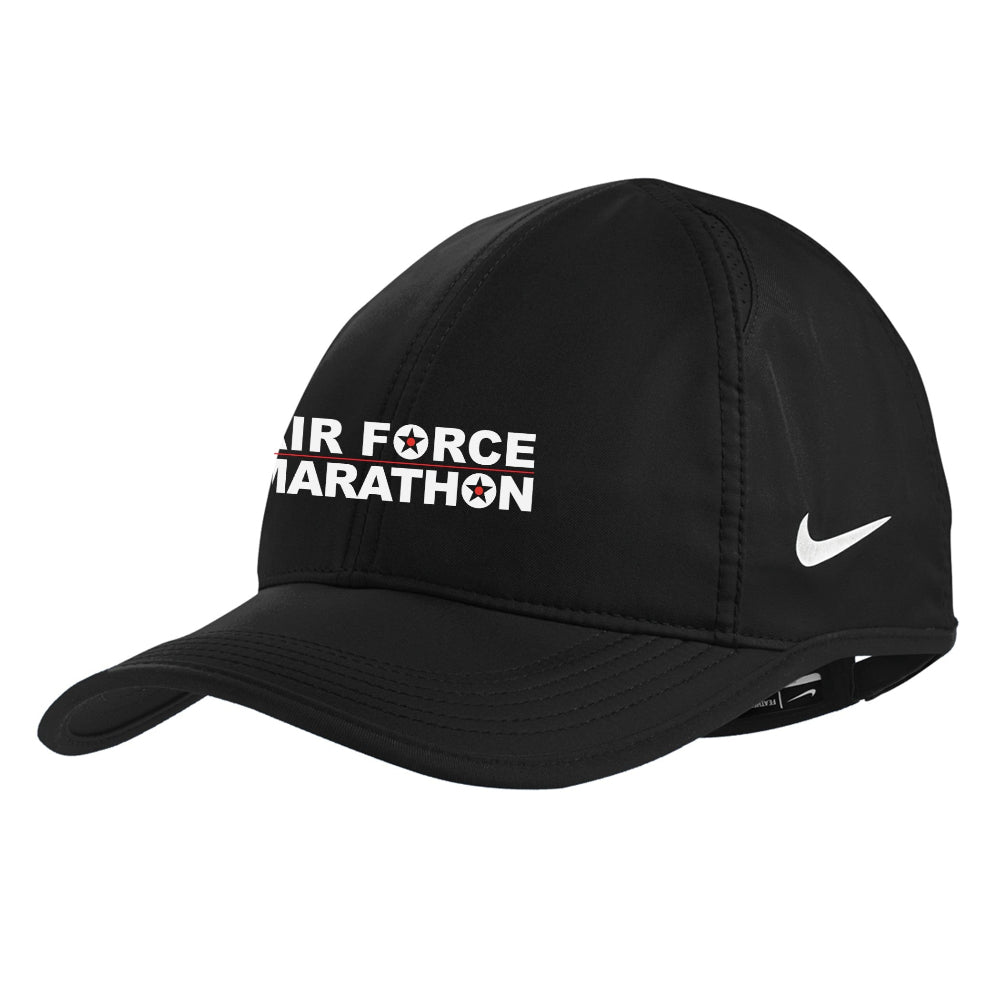 Black cap with 'Air Force Marathon' text and Nike logo on a white background