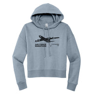 Gray hoodie with Air Force Marathon graphic on a white background