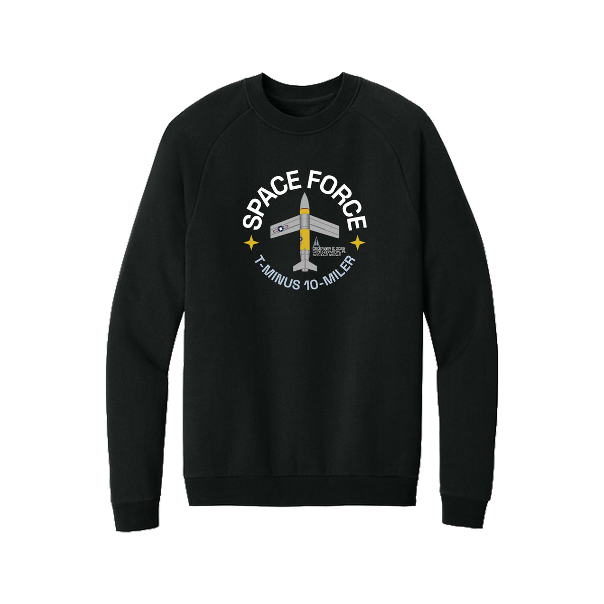Unisex Cloud Fleece Space Force T-Minus 10-Miler Matador Crew