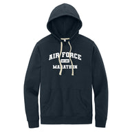 Navy hoodie with 'Air Force Marathon' text on a white background