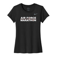 Black t-shirt with 'Air Force Marathon' text and Nike logo on a white background
