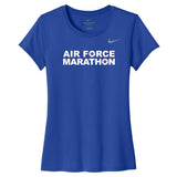 Blue t-shirt with 'Air Force Marathon' text and Nike logo on a white background