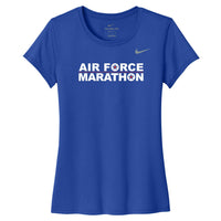 Blue t-shirt with 'Air Force Marathon' text and Nike logo on a white background