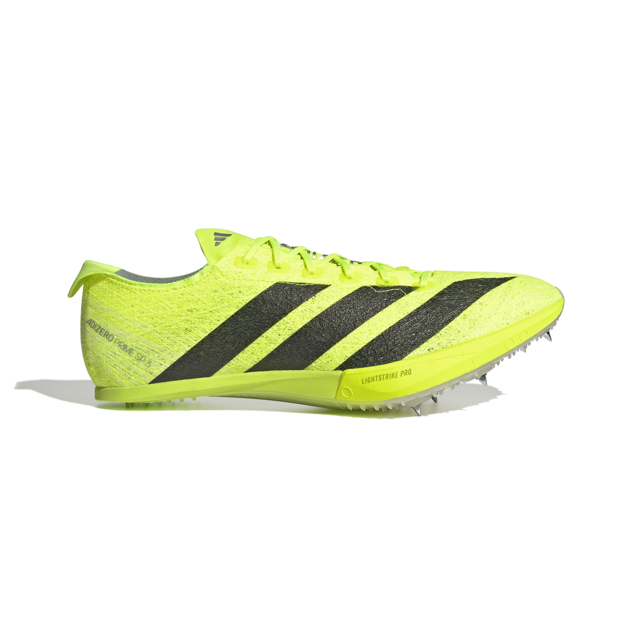 adidas Adizero Prime SP 3 Strung Shoes - Unisex - Lucid Lemon / Core Black / Halo Silver - M 5.5 / W 6.5 adidas Adizero Prime SP 3 Strung Shoes - Unisex - Lucid Lemon / Core Black / Halo Silver - M 5.5 / W 6.5