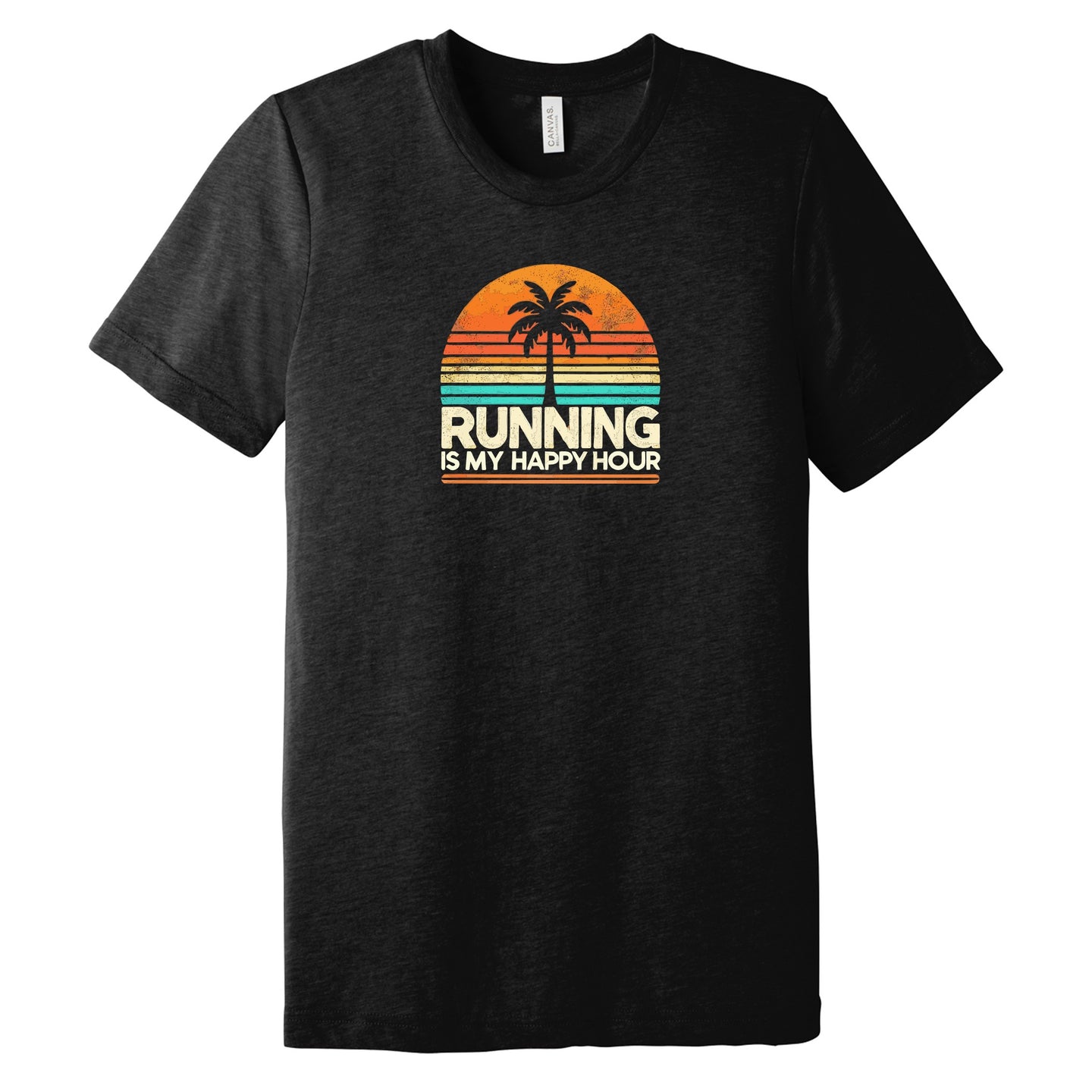 Camiseta de manga corta triblend "Correr es mi hora feliz"
