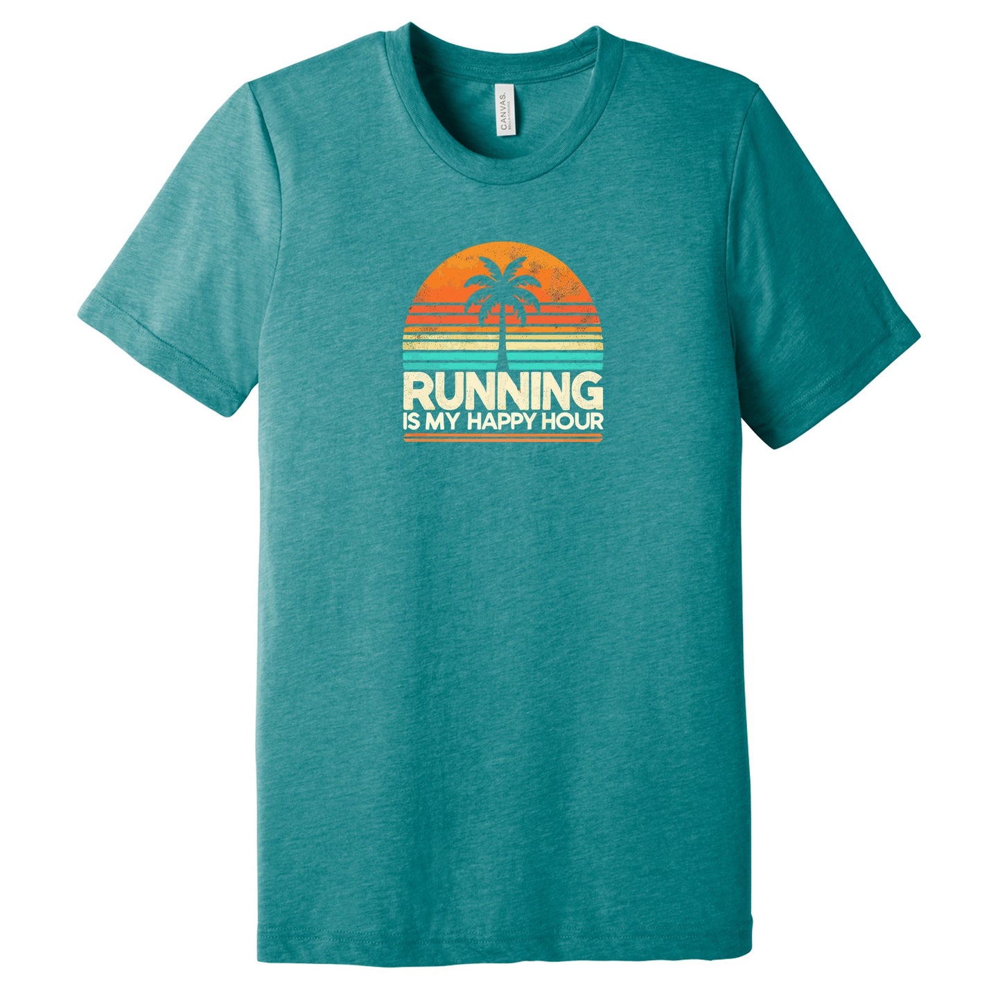 Camiseta de manga corta triblend "Correr es mi hora feliz"