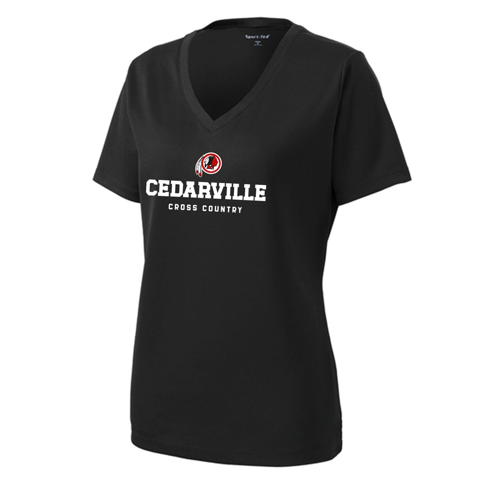 Women's Cedarville XC RacerMesh Short-Sleeve V-Neck Tech Tee