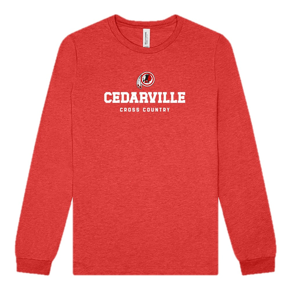 Unisex Cedarville XC Triblend Long Sleeve Tee