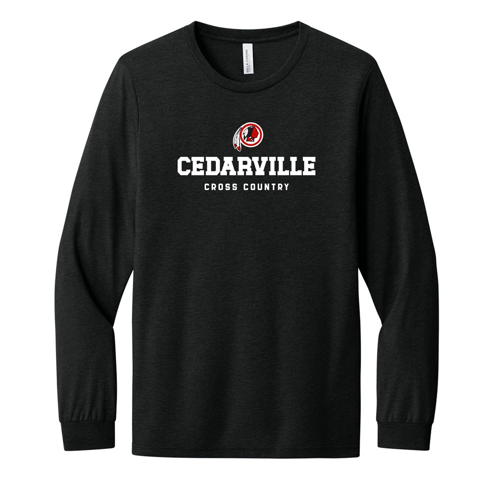 Unisex Cedarville XC Triblend Long Sleeve Tee