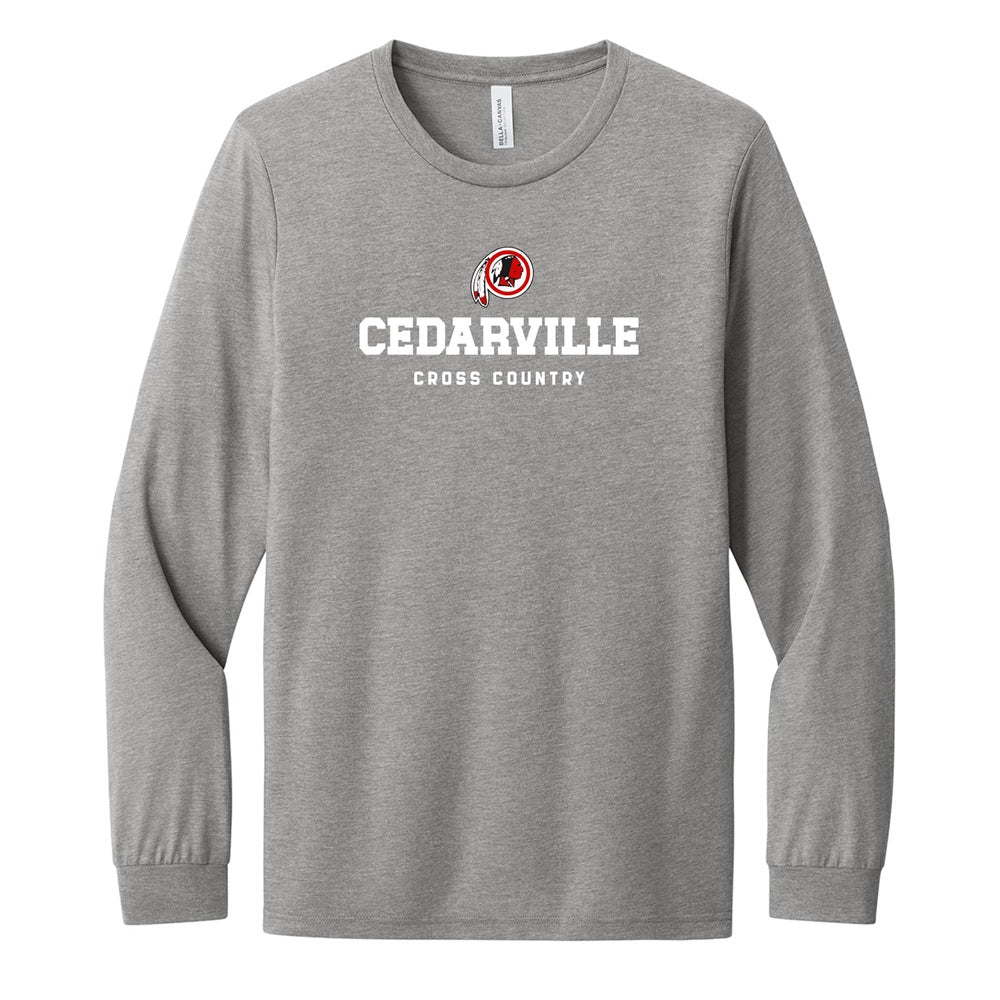Unisex Cedarville XC Triblend Long Sleeve Tee