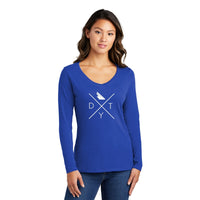 Camiseta de manga larga con cuello en V favorita de los fans de DYTX para mujer
