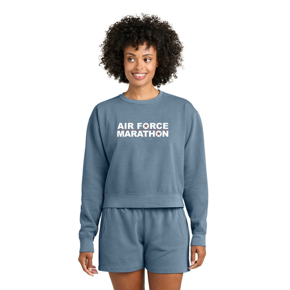 Women’s Mid-Length Crewneck Sweatshirt Air Force Marathon