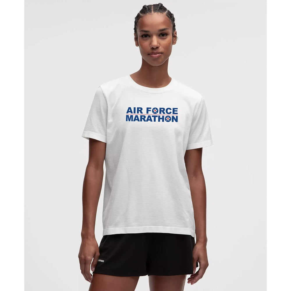 Women's lululemon Swiftly Relaxed Short-Sleeve Shirt Hip Length Air Force Marathon