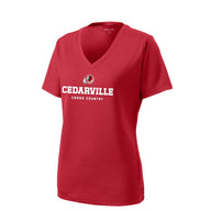 Women's Cedarville XC RacerMesh Short-Sleeve V-Neck Tech Tee