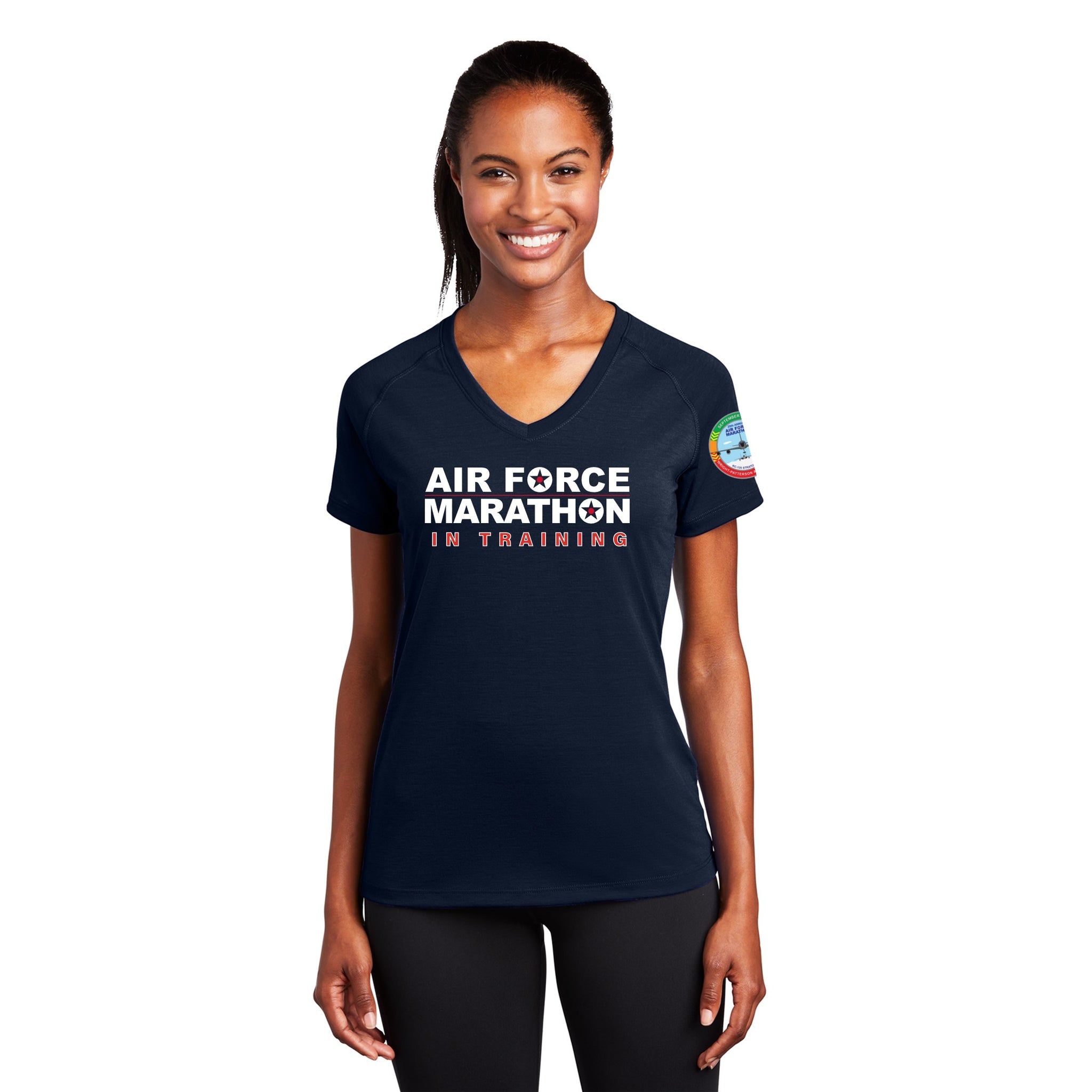 Camiseta de entrenamiento de maratón de la Fuerza Aérea para mujer