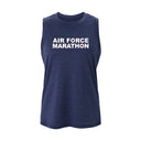 Navy sleeveless shirt with 'Air Force Marathon' text on a white background